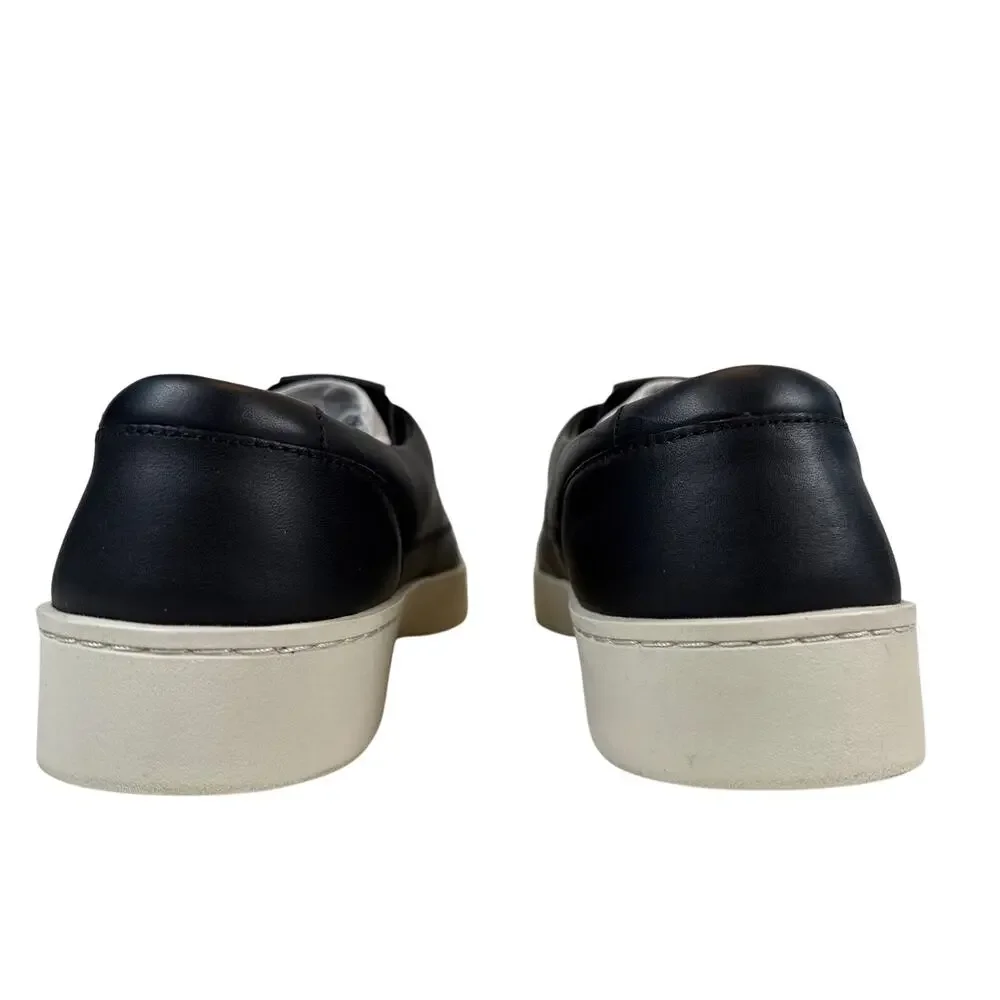 Vince Pine Slip On Sneaker Mens 8.5 M EU42‎ Black Leather Low Top Casual Flat